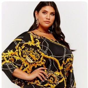 Plus Size Asymmetrical Rope & Chain Print Mini Dre